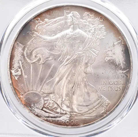 2008 American Silver Eagle MS67 PCGS Beautiful Tone *1341