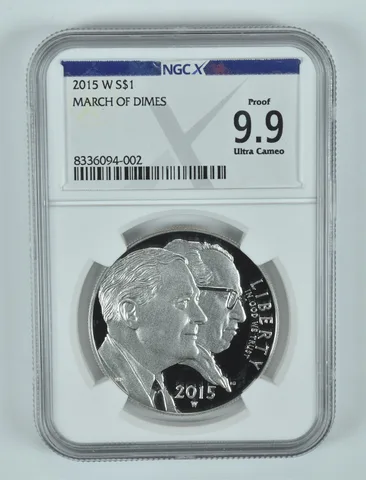 2015-W March of Dimes Commemorative Silver Dollar Proof 9.9 UCAM NGC X NGCX