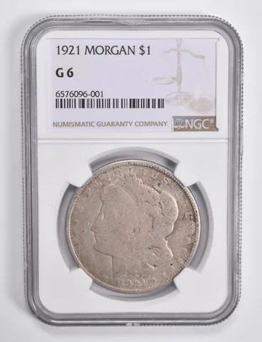 G6 1921 Morgan Silver Dollar NGC Low Ball Lowball Pocket Piece a4625
