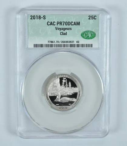 2018-S Washington Quarter Voyageurs ATB CLAD PR70 DCAM CAC CACg