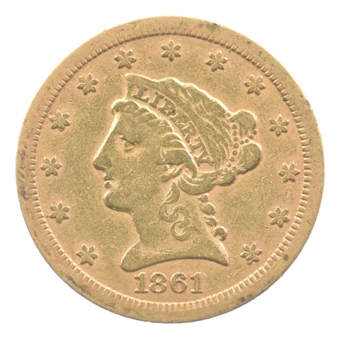 1861-S $2.50 Liberty Head Gold Quarter Eagle *6114