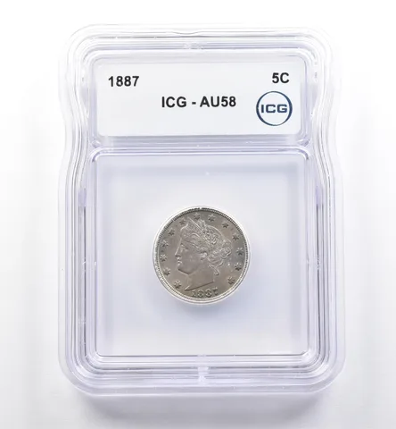 1887 Liberty V Nickel AU58 ICG *0291