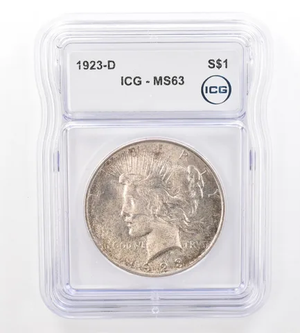 1923-D Peace Silver Dollar MS63 ICG Beautiful Tone *7346
