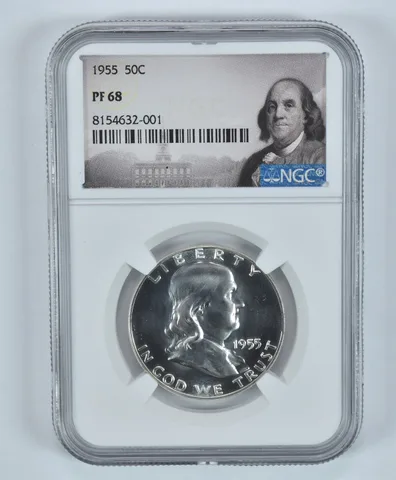 1955 Franklin Half Dollar PF68 NGC Great Almost Cameo Contrast *9166