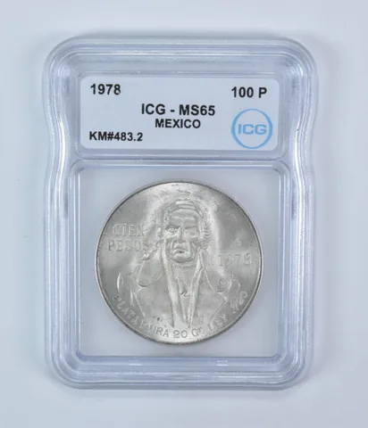 1978 Mexico 100 Pesos Silver MS65 ICG