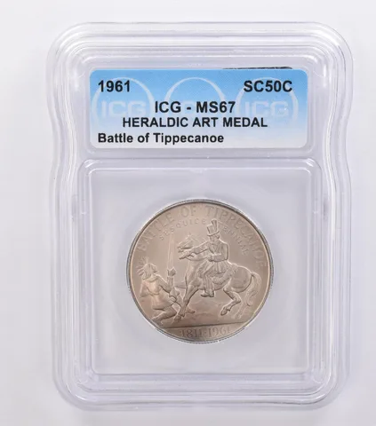 1961 So Called Half Dollar Battle Of Tippecanoe MS67 ICG Beautiful Tone *8697