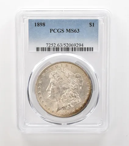 1898 Morgan Silver Dollar MS63 PCGS Beautiful Tone Reverse *6922