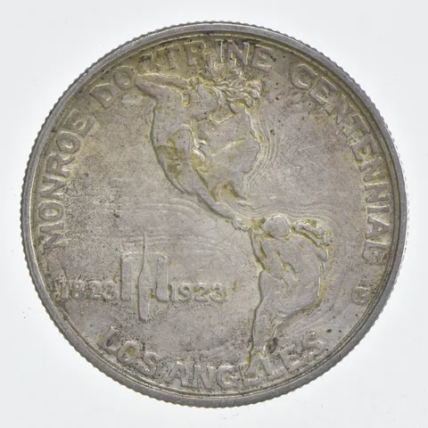 1923-S Monroe Doctrine Commemorative Silver Half Dollar Beautiful Tone *0487