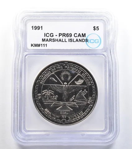 1991 Marshall Islands 5 Dollars KM#111 PR69 CAM ICG *7975