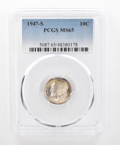 1947-S Roosevelt Dime MS65 PCGS Beautiful Tone *2740