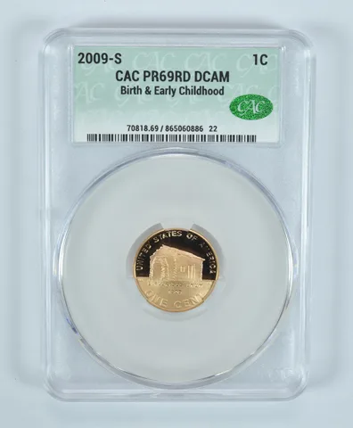 2009-S Lincoln Memorial Cent Birth & Childhood PR69 RD DCAM CAC CACg