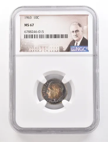 1963 Roosevelt Dime MS67 NGC Beautiful Tone *3389