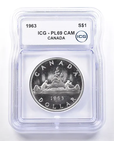 1963 Canada 1 Dollar Silver Voyageurs PL69 CAM ICG