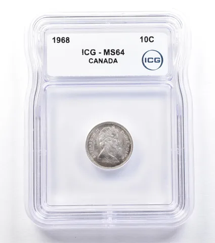 1968 Canada 10 Cents MS64 ICG *1823