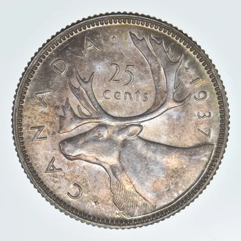 1937 Canada 25 Cents Beautiful Tone *8039