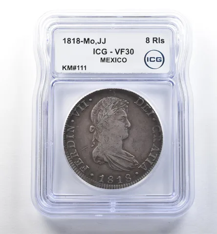 1818 Mo JJ Mexico 8 Reales KM#111 VF30 ICG *2592