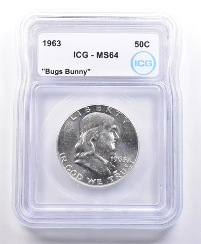 1963 Franklin Half Dollar Bugs Bunny MS64 ICG *4668