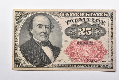 1874-G 25 Cents United States Fractional Currency a9540