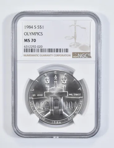 1984-S Olympic LA Olympiad Commemorative Silver Dollar MS70 NGC