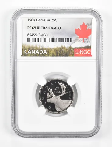 1989 Canada 25 Cents PF69 NGC Canada Lbl