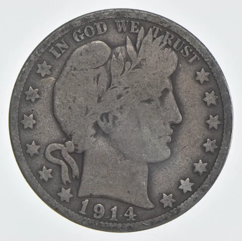 1914-S Barber Half Dollar 90% Silver VG Condition