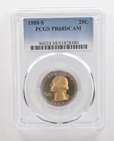 1988-S Washington Quarter PR68 DCAM PCGS Beautiful Tone *4378