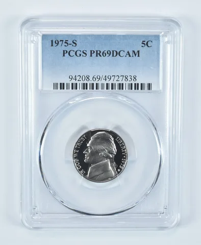 1975-S Jefferson Nickel PR69 DCAM PCGS Blue Label
