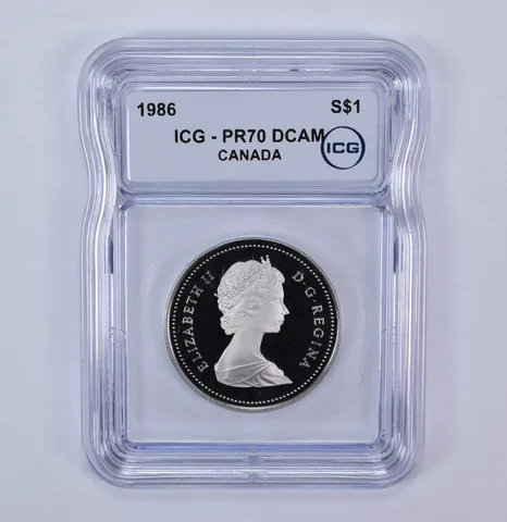 1986 Canada 1 Dollar Voyageurs PR70 DCAM ICG