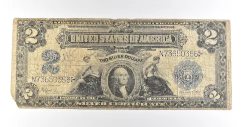 1899 $2 Silver Certificate Blue Seal Large Note Fr#258 *4652