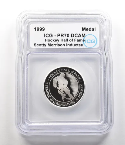 1999 Medal Hockey Hall Of Fame Scotty Morrison Inductee PR70 DCAM ICG *6773