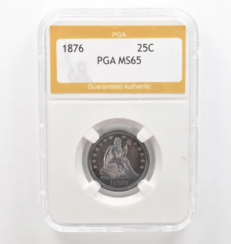 1876 Seated Liberty Quarter Uncirculated Beautiful Tone *9784