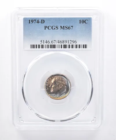 1974-D Roosevelt Dime MS67 PCGS Beautiful Tone *8320