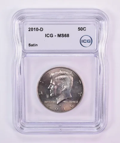 2010-D Kennedy Half Dollar Satin Finish MS68 ICG