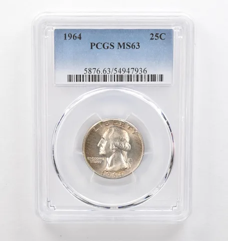 1964 Washington Quarter MS63 PCGS Beautiful Tone Reverse *0311