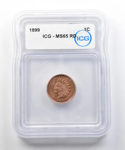1899 Indian Head Cent MS65 RD ICG a8343