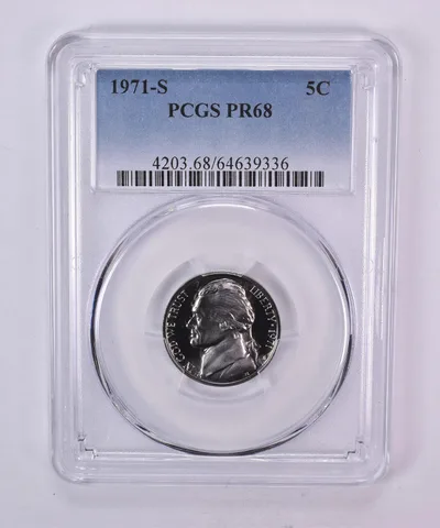 1971-S Jefferson Nickel PR68 PCGS Blue Label