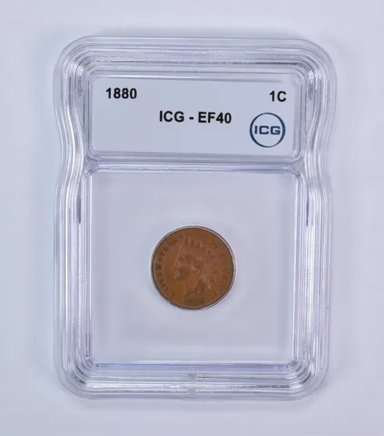 1880 Indian Head Cent EF40 ICG *7955