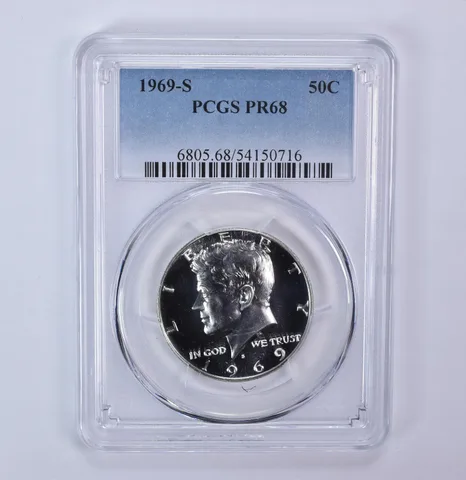 1969-S Kennedy Half Dollar PR68 PCGS Blue Label