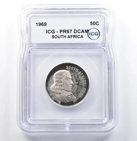 1969 South Africa 50 Cent PR67 DCAM ICG *9830