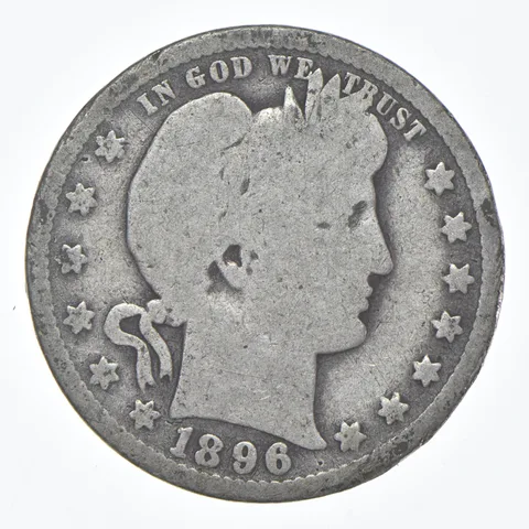 1896-O Barber Quarter Average Circ