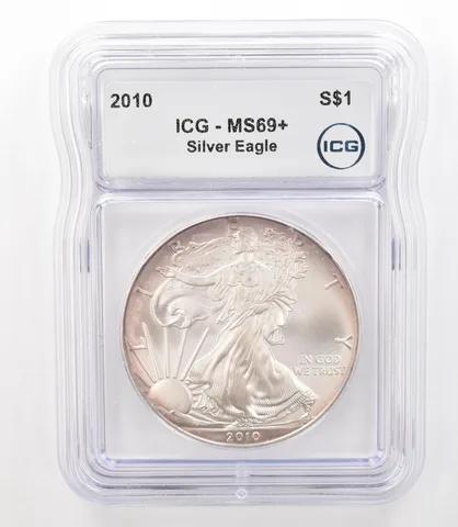 2010 American Silver Eagle MS69+ ICG Peripheral Tone *3151