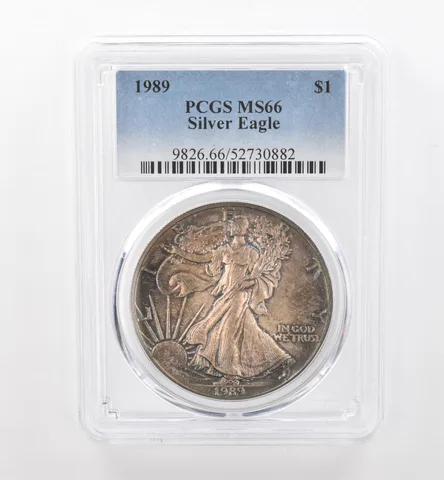 1989 American Silver Eagle MS66 PCGS Beautiful Tone *1769