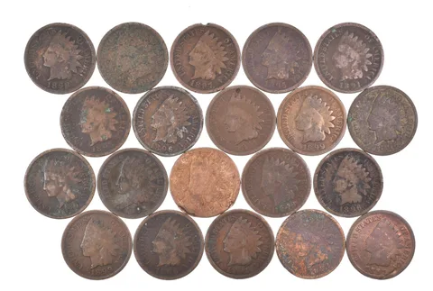 Lot 20 1800's 1890-1899 Indian Head Penny Cents US Coin Collection 2/5 Roll *513