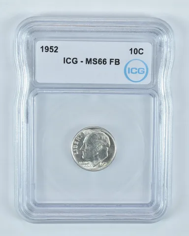 1952 Roosevelt Dime MS66 FB ICG