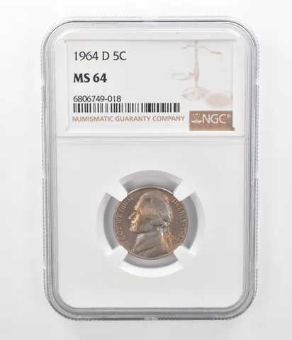 1964-D Jefferson Nickel MS64 NGC Beautiful Tone *2423