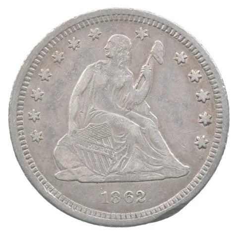 1862 Seated Liberty Quarter *7322