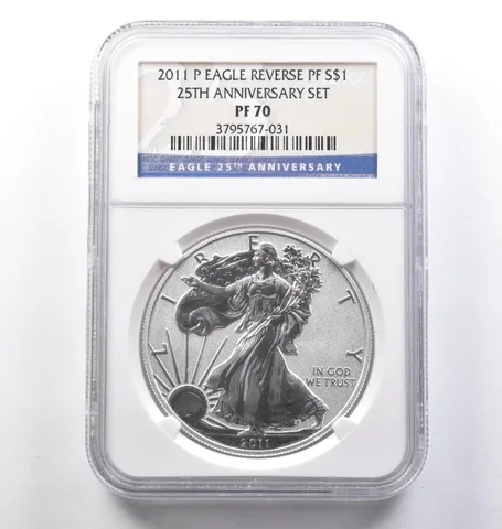 2011-P American Silver Eagle 25th Anniversary Set Reverse PF70 NGC *3878