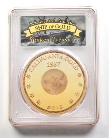 2018 1857 SS Central America California Gold Dust One Pinch PCGS *3872