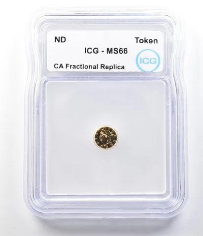 ND California Fractional Gold Token 1/4 Dollar Liberty Head MS66 ICG a3522