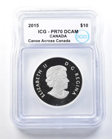 2015 Canada 10 Dollars Canoe Across Canada PR70 DCAM ICG *8976